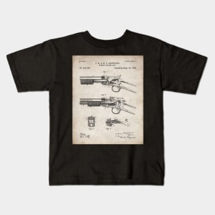 Browning Breach Rifle Patent - Gun Lover Gunsmith Art - Antique Kids T-Shirt